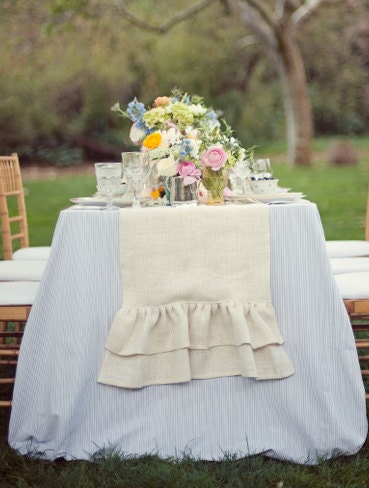 Ivory Burlap Table Runner