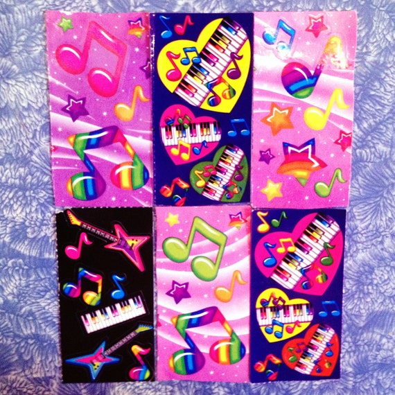 Items similar to Vintage Lisa Frank Stickers 80s Keyboards and Music