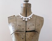 30s white seed bead choker // bridal jewelry