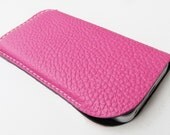 PERSONALIZED iPhone 5 Case. Made of Premium Selection,Hermes-Pink Italian Calfskin. Leather Lining.  HANDMADE UNIQUE Case