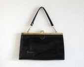 SALE mid 60's FUNNY black purse