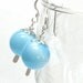 Blue Earrings, Pastel Blue Hand Blown Glass Baby Blue Ocean Sterling Silver Dangle Earrings Summer Fashion Under 25- Sea View