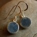 Charcoal Grey Druzy Earrings - Geode Earrings - Sterling Silver