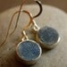 Charcoal Grey Druzy Earrings - Geode Earrings - Sterling Silver