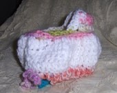 Handmade Multicolored Crocheted Childs Purse/Doll Bassinet