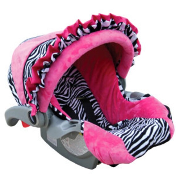 Beautiful Hot Pink Zebra Custom Car Seat by RitzyBabyOriginal