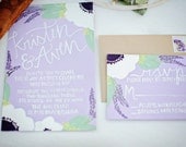 Hand Painted Wedding Invitations - Soft Lavender Suite
