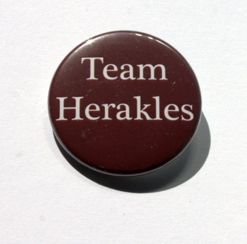 Team Herakles red pinback badge
