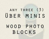Wood Photo Blocks - Photography - Any Three Mini Photo Blocks