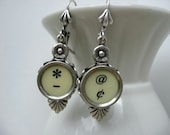Typewriter Key Jewelry - Earrings - Art Deco Style - No 30