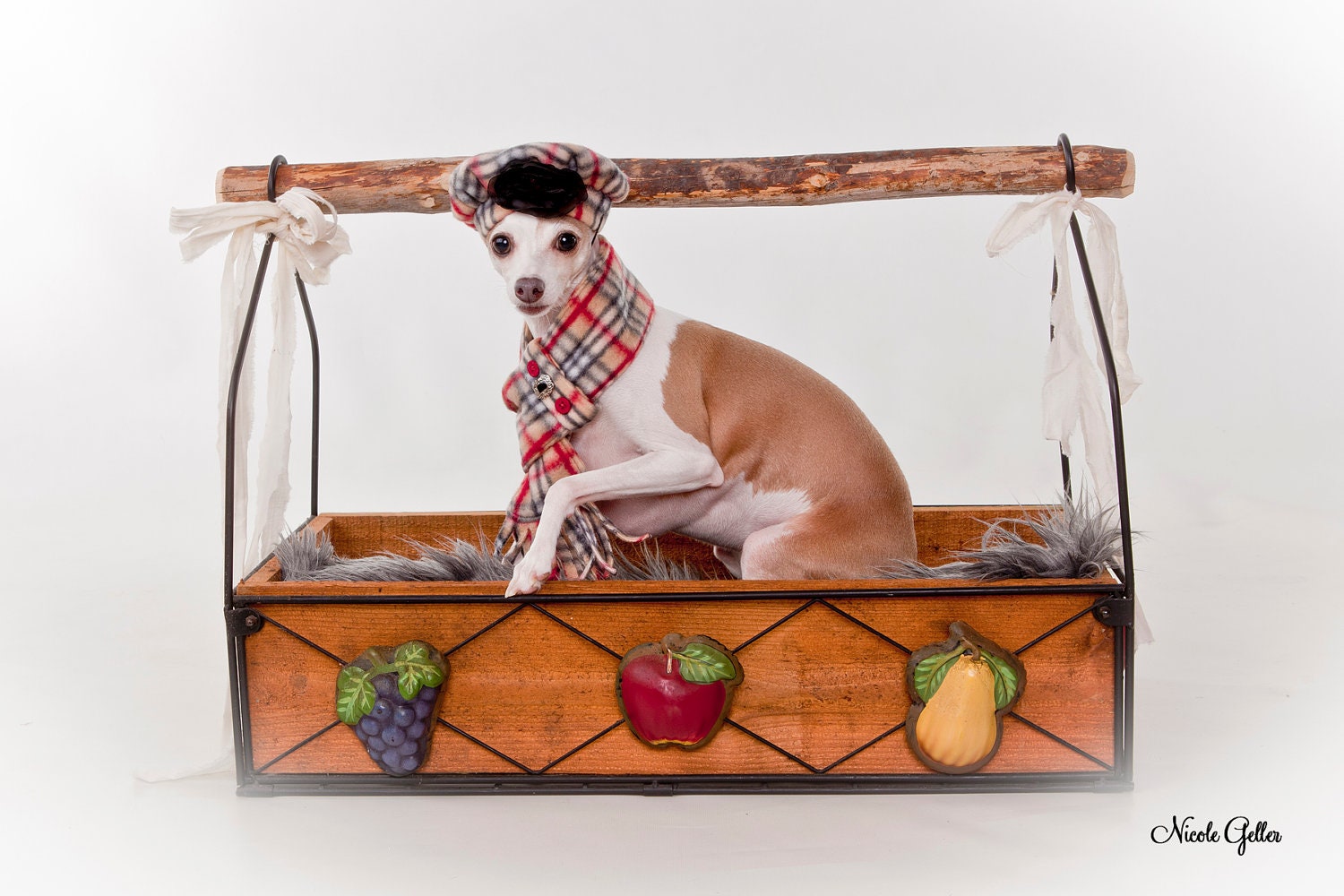 Tan Plaid Dog ScARF