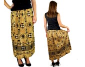 1960s maxi skirt, MOD maxi, metallic skirt, lurex gold maxi skirt, Mad Men, hostess skirt, shiny long skirt, size m