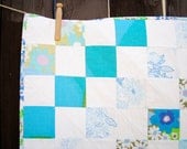 Crib, Toddler, Baby Boy Quilt - Vintage Sheets Blue