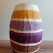 Purple Vase / White Mustard Brown Grape / Seashell Colors / glass stucco concrete vase