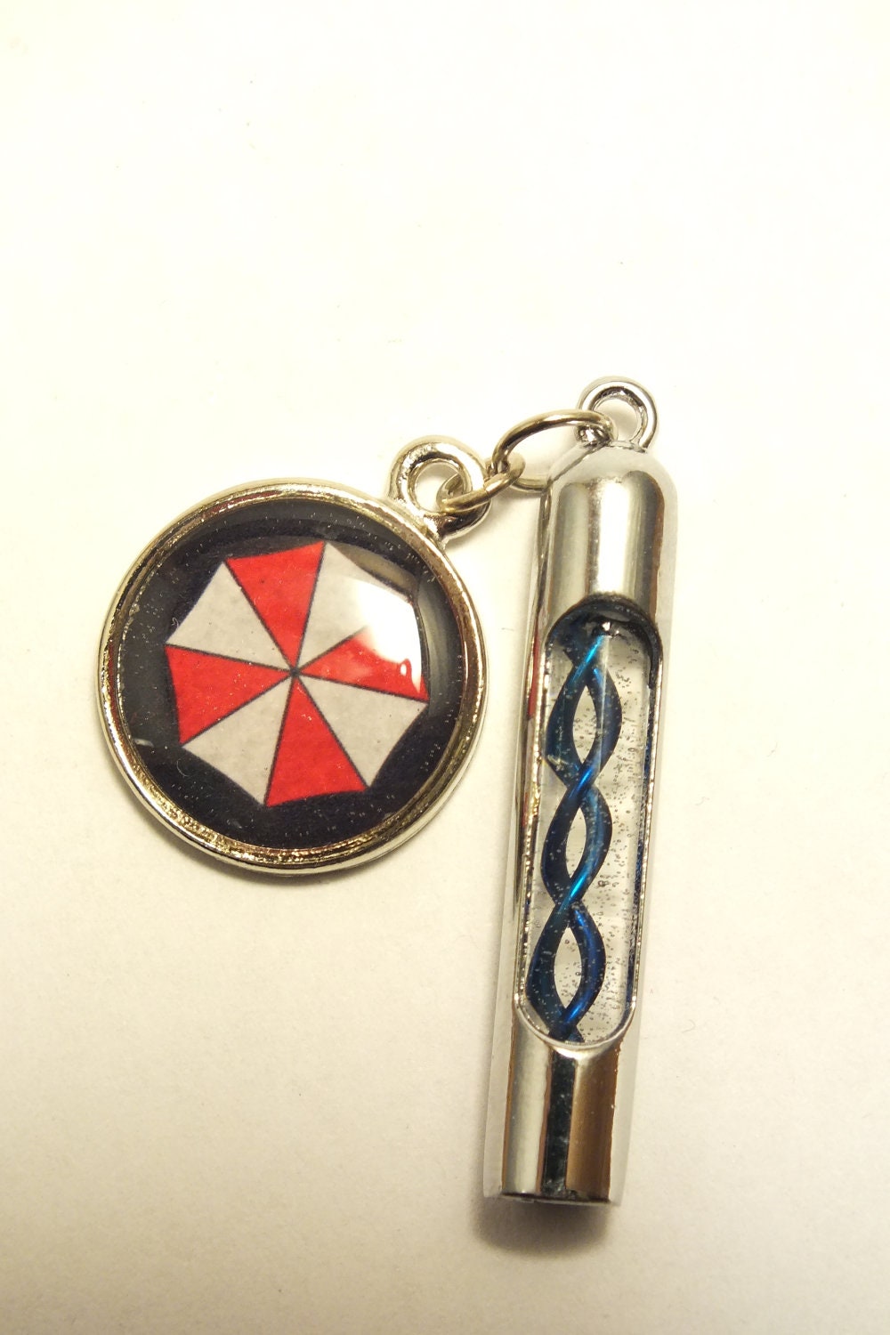 Resident Evil Mini Virus Bullet Hypo with Umbrella Charm, choose from 5 helix types