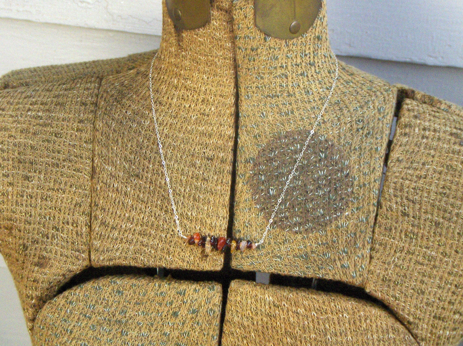 The Macha Crow's Indian Corn -Nine shades of Earthy Jasper and Agate Stones on  copper link necklace.