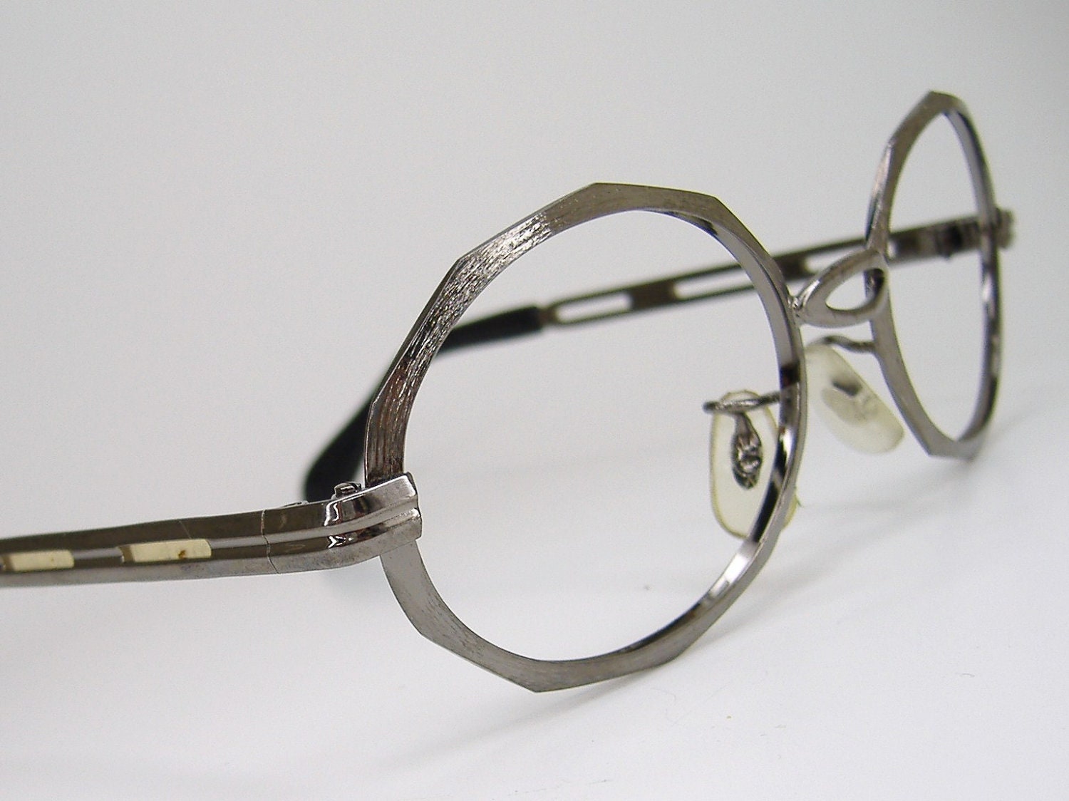 Vintage Silver 80s Eyeglasses Eyewear Frame  NOS