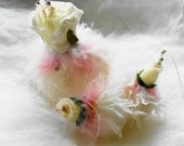 Flower Christmas Ornaments, Rose Flower Decoration, White Rose Ornaments, Pink  Peach Rose Ornaments,Set 6