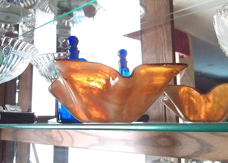 Honey Amber Bowl - Medium Handmade Fused Glass Reserved