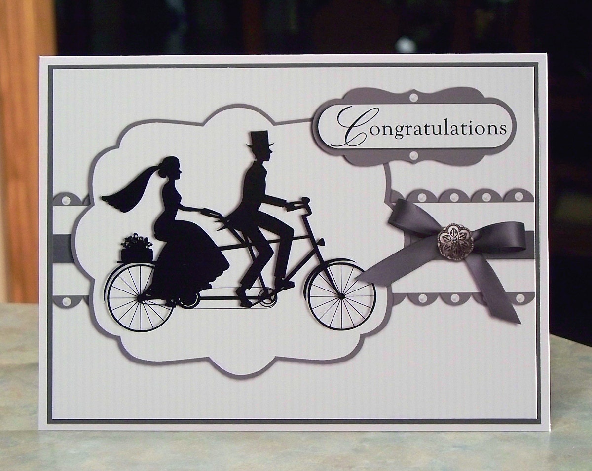 Congratulations Card - Stampin Up Wedding Wheels - Bicycle Built for Two