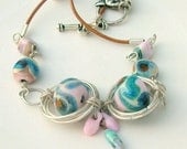 Lampwork Necklace Silver Wiring Spring Fashion Handmade Lampwork Jewelry for Mom