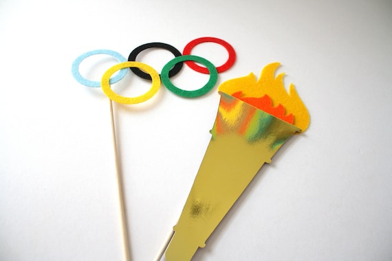 Photo booth Props. Olympic Photo Props. Olympic Games. Photo Props. Mustache on a Stick. Props on a Stick - The Olympian Maro Kit