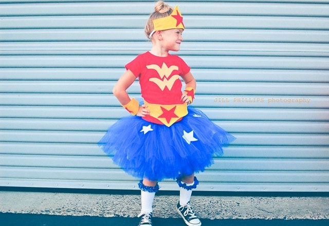 Wonder Woman inspired Tutu Costume Includes Shirt and Tutu
