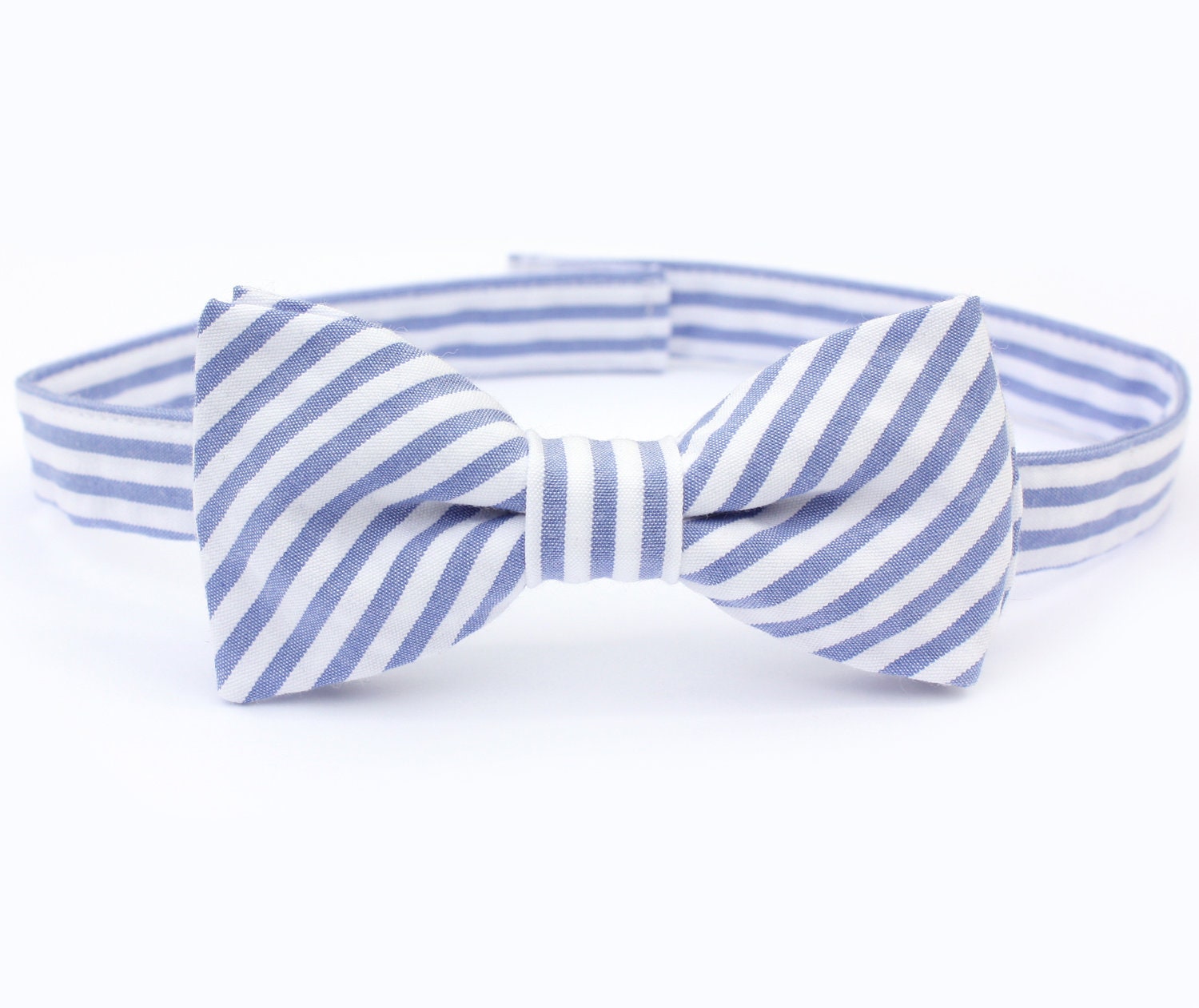Infant, Toddler or Child Boys - Blue Seersucker Bow Tie