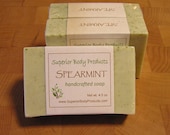 Spearmint Goat Milk Soap, Glycerin Soap, rectangle