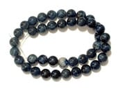 10mm Sodalite Round Beads 16 Inch strand smooth round semiprecious stone opaque blue beads