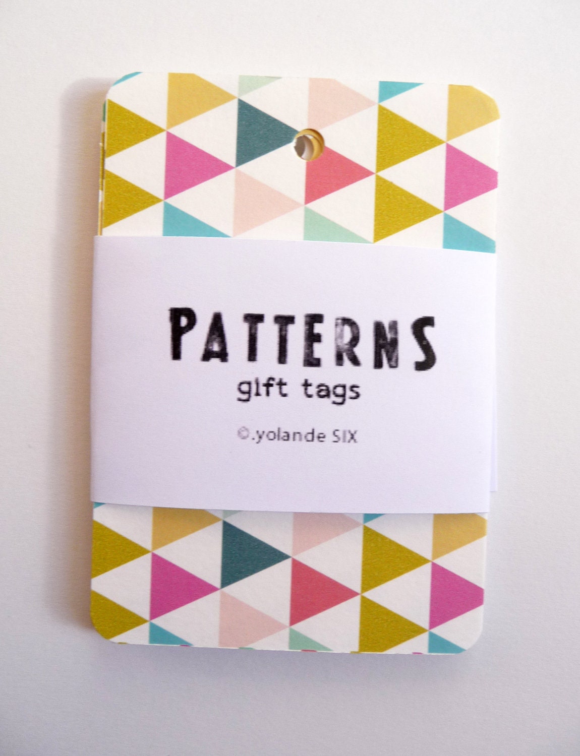 8 gift tags Cards - Geometric and colors - print for Christmas