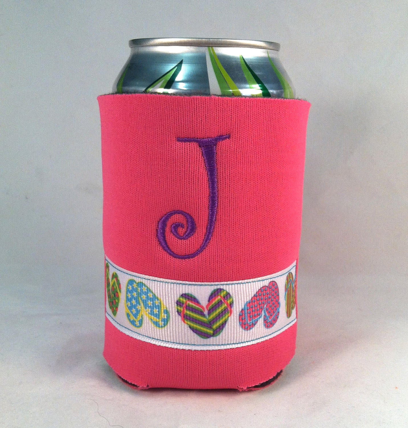 SALE Custom Embroidered Koozies with One by SewingCircleBoutique