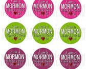 I Am A Mormon COLORS 1 inch circles digital graphics collage sheet, bottle caps, scrapbooking, tags