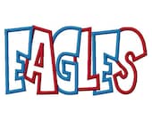 Eagles 2 Color Embroidery Machine Applique Design 2882