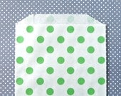 Green Polka Dot Goody Bags / Favor Bags / Treat Bags (20) - 5 x 7.5 inches Il_170x135