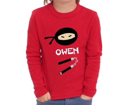 Ninja Birthday Party Shirt Personalized Il_170x135