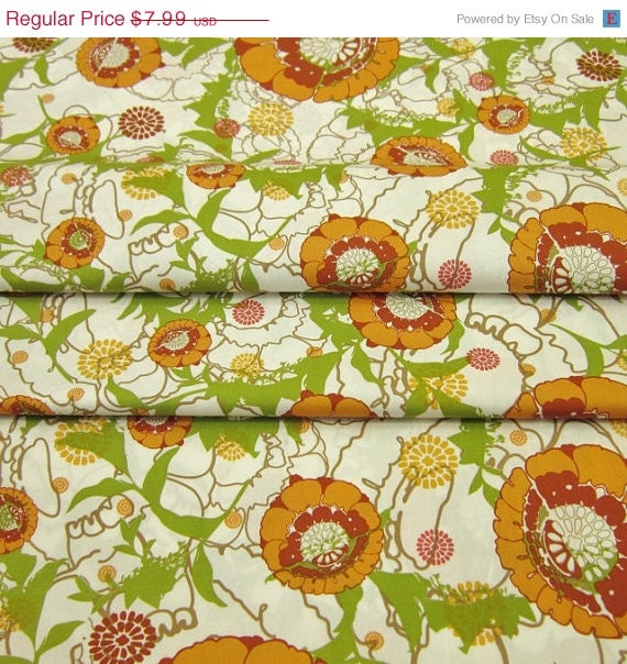 Labor Day Weekend Sale Mod Charm Large Floral - 1 YD - FabricFascination