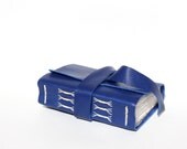 Handmade Blank Book - Leather Journal or Sketchbook in Cobalt Blue