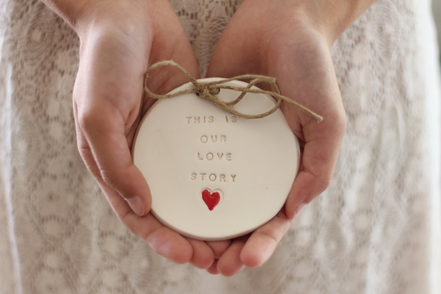 Wedding ring dish - This is our love story Ring bearer Wedding Ring pillow