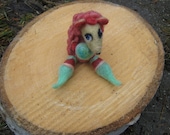 OOAK  Pink Pixie Hedgehog Needle Felted Soft Sculpture