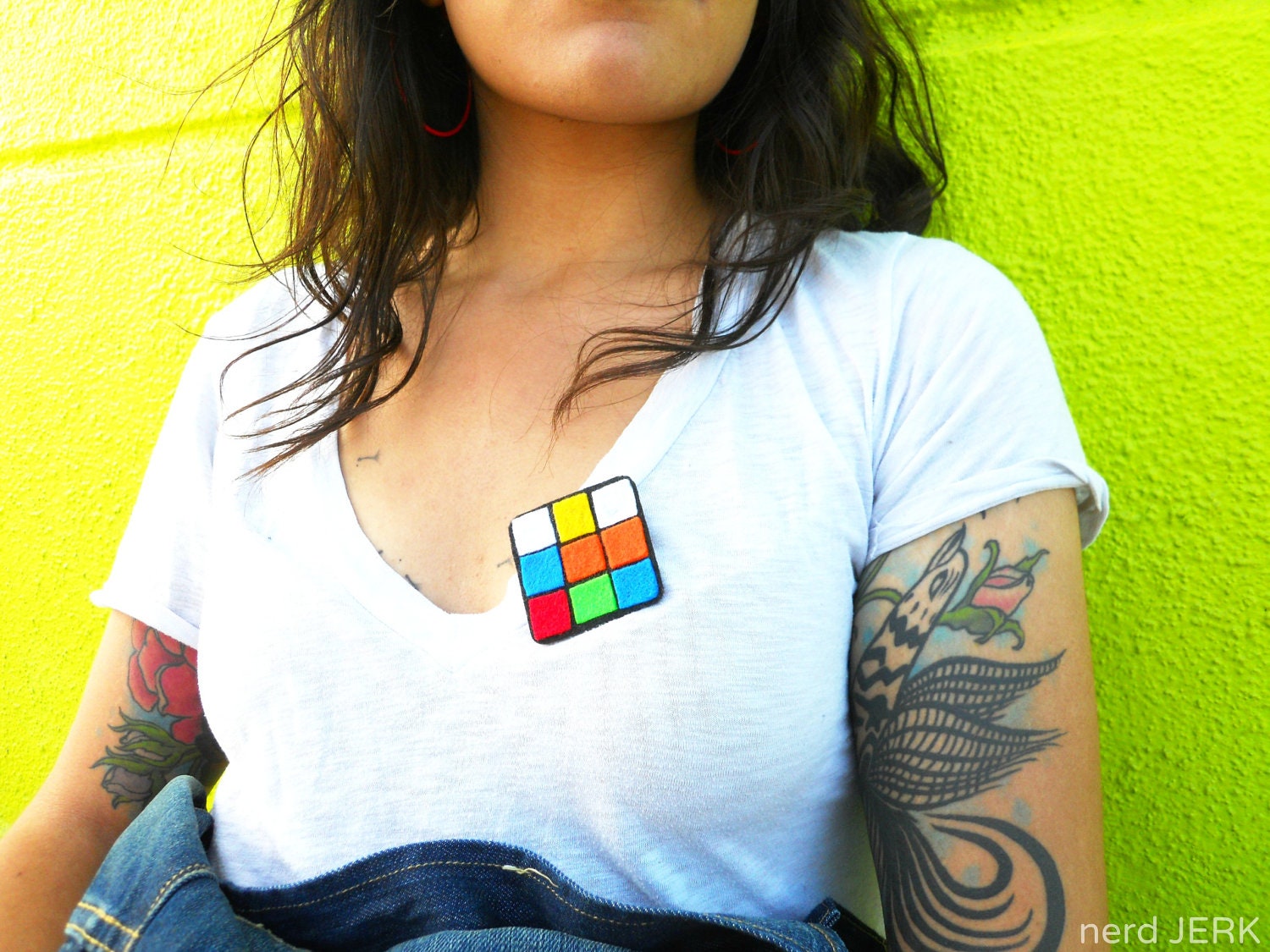 Rubix Cube Brooch - Stylin' Handmade Felt 80s Inspired Pin