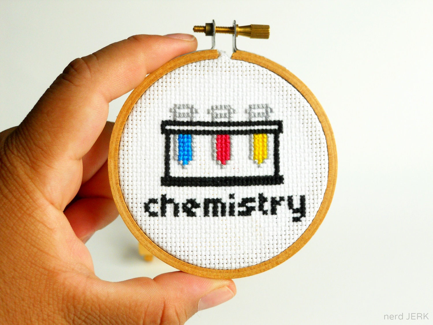 DIY Nerdy Cross-Stitch Kit - CHEMISTRY SET 002- Complete with Geeky Beginner Embroidery Tutorial
