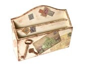 Decoupaged Mail Box - Ooak ROMAN HOLIDAYS with two 3D resin keys