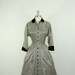 1950's Vintage Dress - Silver and Black NEW LOOK Full Skirt Taffeta Party Dress