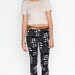 Hand Printed 'Mountain' Leggings in White on Black