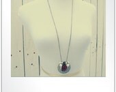 Antique Bronze Round Filigree and Amber Crystal Bead Necklace