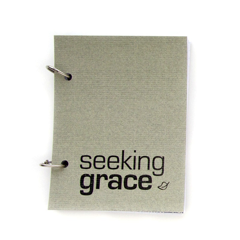 Men's Prayer Journal, Men's Christian Prayer Journal with Prompts - Seeking Grace in Cobblestone Gray