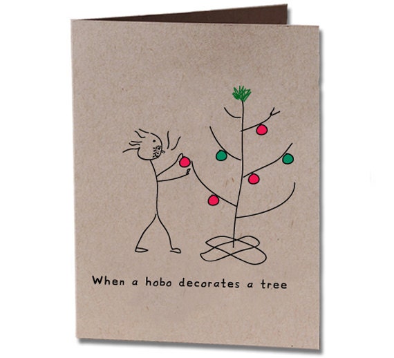 Christmas Holiday Humor Greeting Card Decorating a by spicyhobo