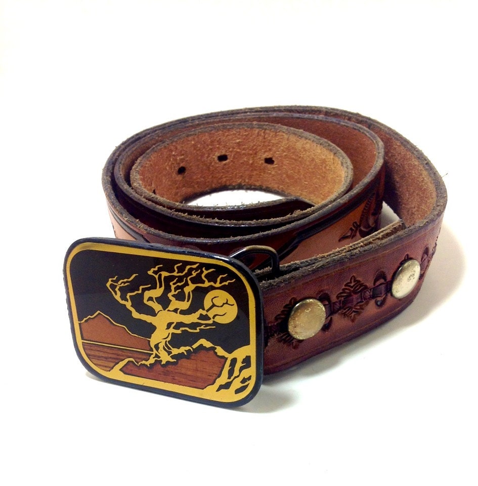 vintage leather distressed brown belt