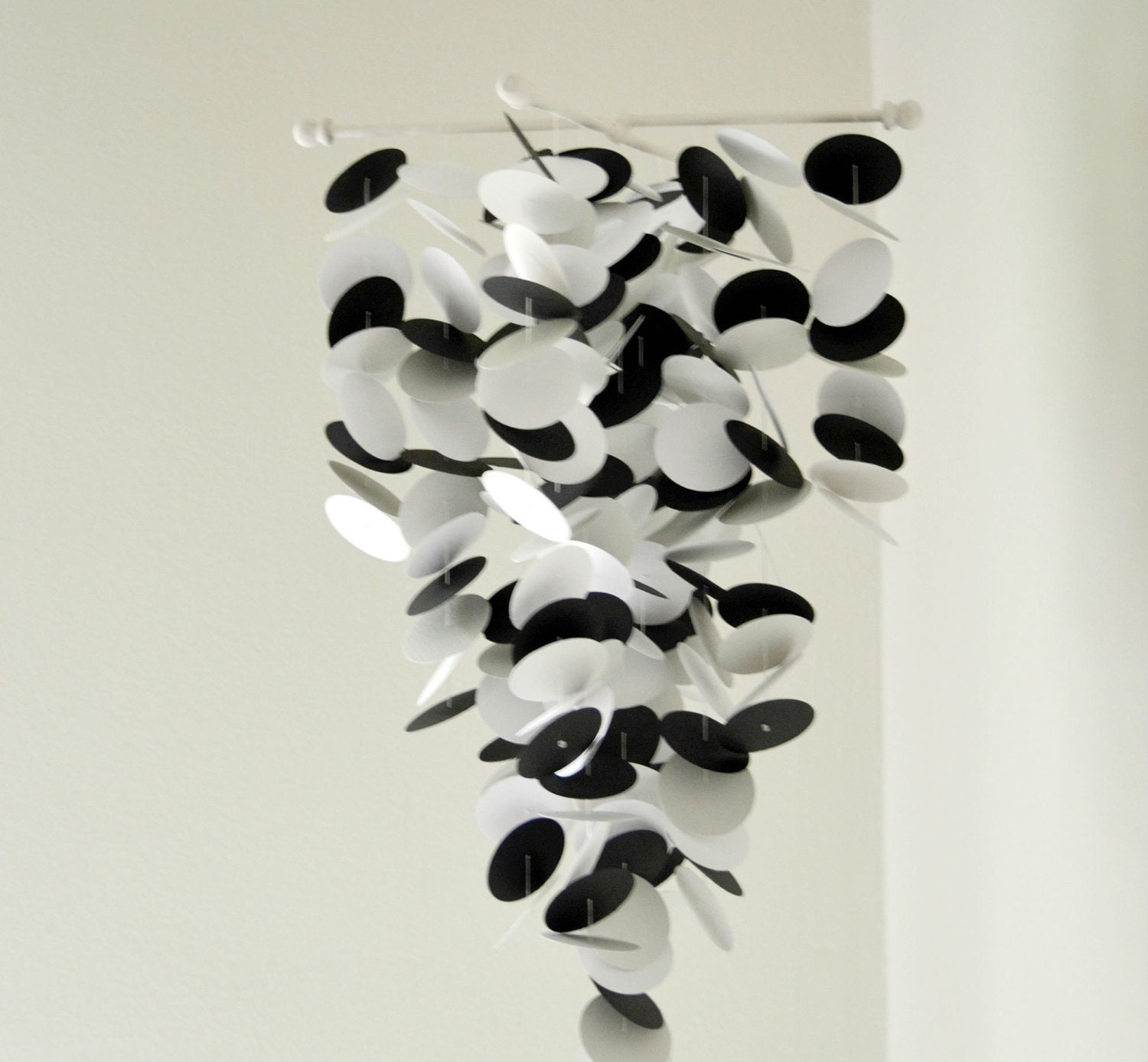 White, Gray and Black Handmade Baby Mobile - Medium